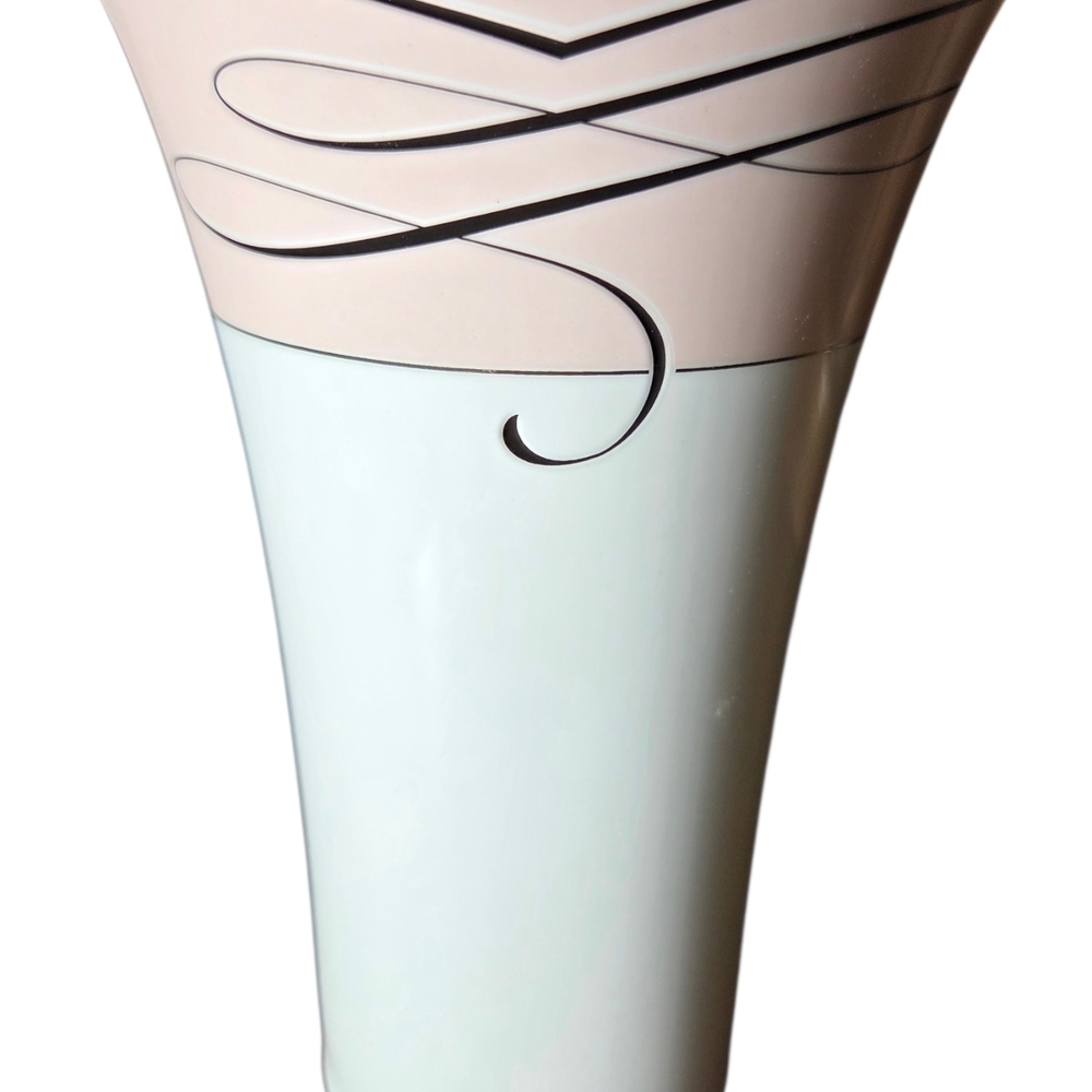 Waterford Two-Tone Vase in Blush Pink and Pale Blue with Black Accents